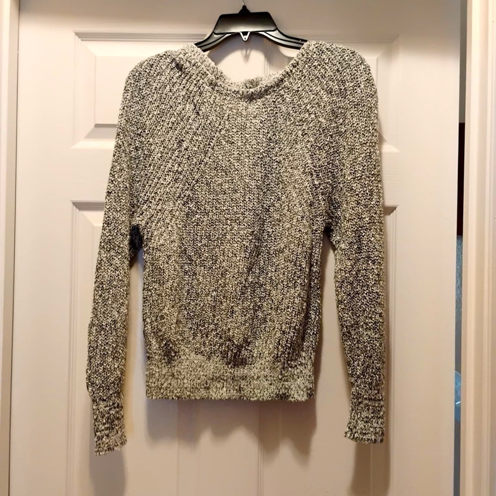 Free People Marled Knit Sweater Gray Fitted Size S
